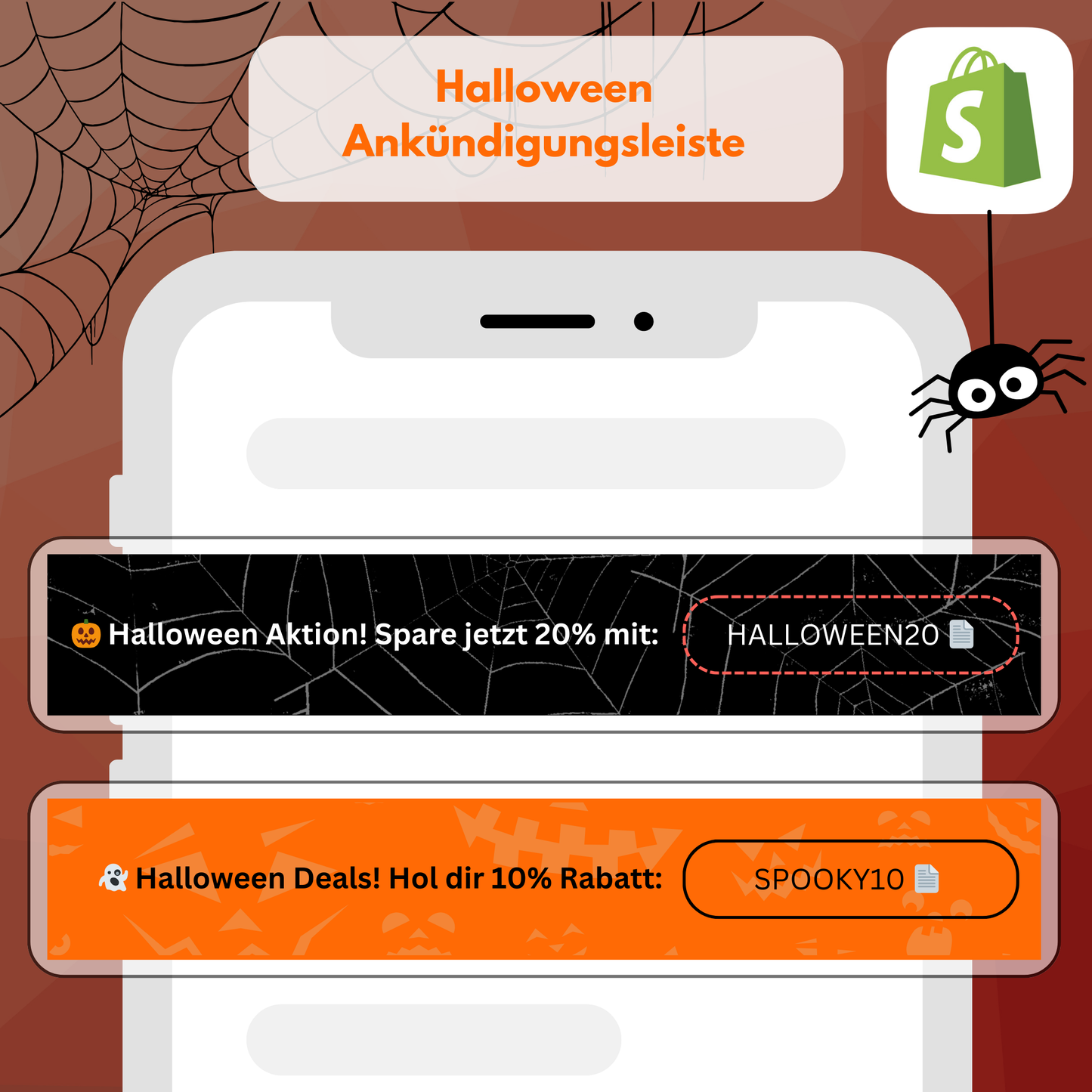 Halloween Ankündigungsleiste Rabattcode (Shopify Announcement Bar) Shopify